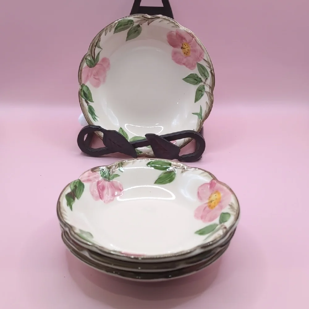 Set of 4 Vintage Franciscan Desert Rose Earthenware Berry Side Dish Bowls 5.25